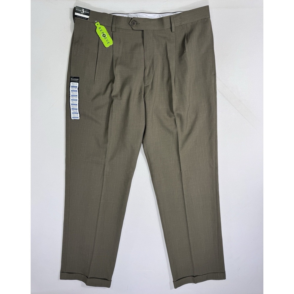 Haggar Men 38x32 (38x31) ECLO Slacks Dress Pants NWT Classic Fit Modern Career